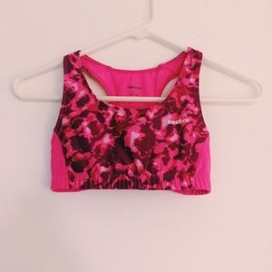 bright pink sports bra
